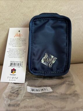 NWT Lug Drizzle Mini Zip Storage Pouch in Navy Blue